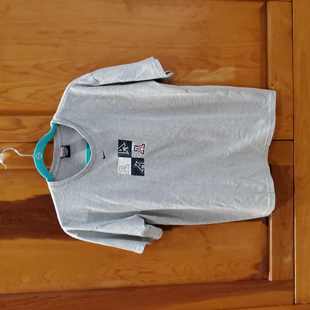 Nike Gray and Blue Womens Tee Large